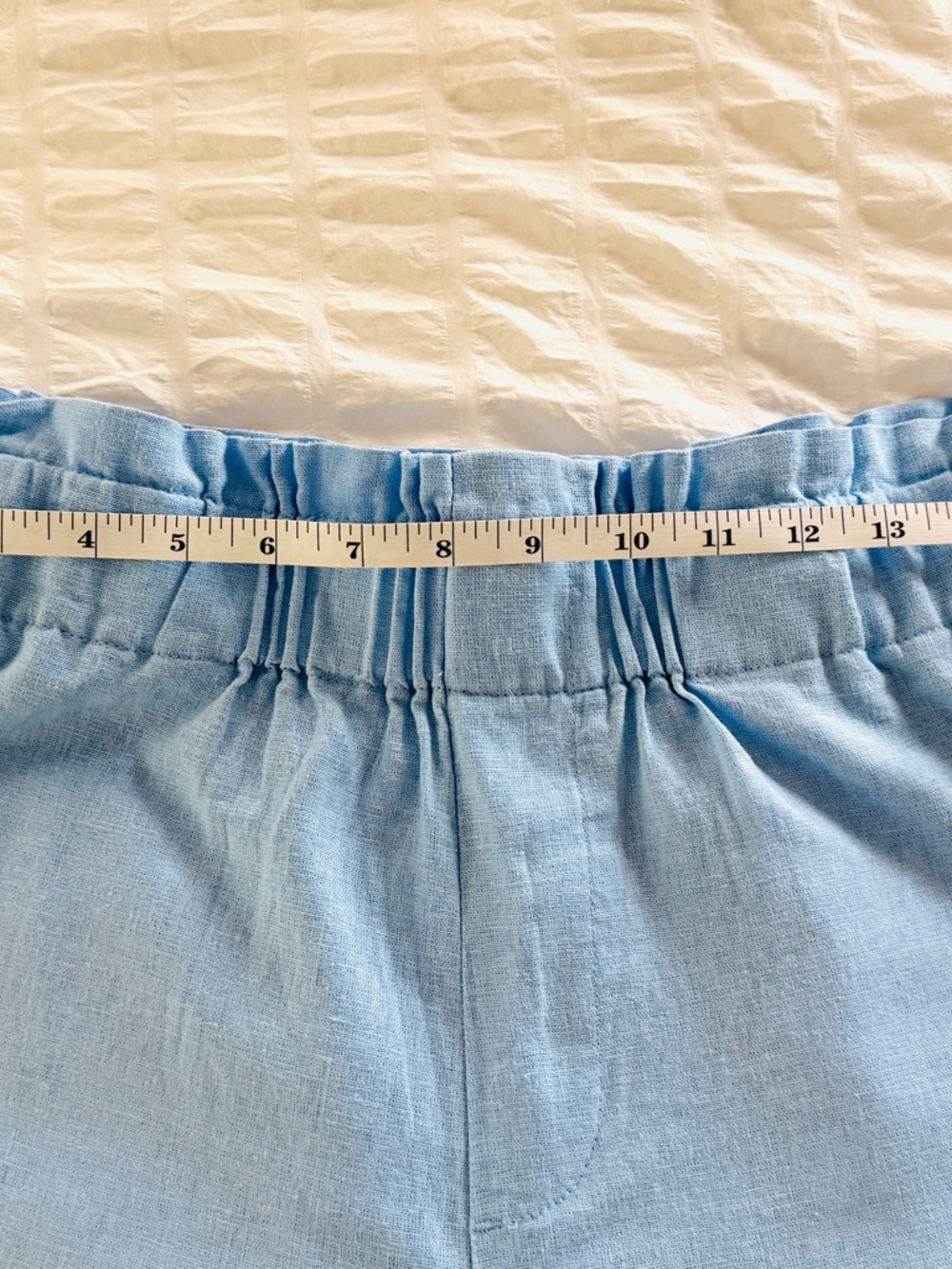 A New Day Women’s Light Blue Linen Blend Shorts Size M Elastic Waist - Picture 8 of 9